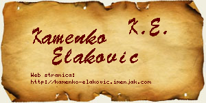 Kamenko Elaković vizit kartica